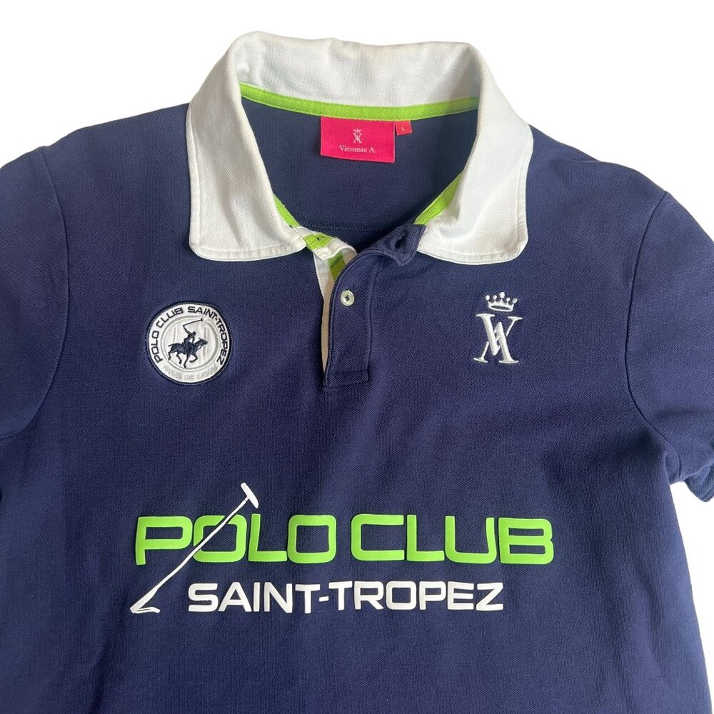Vicomte A Polo Club Saint-Tropez Navy Blue Lime Green Number 3 Limited Edition L